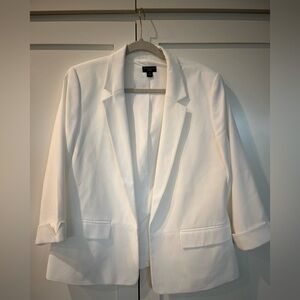 Ann Taylor Petite Cream Open Front Blazer Large Petite